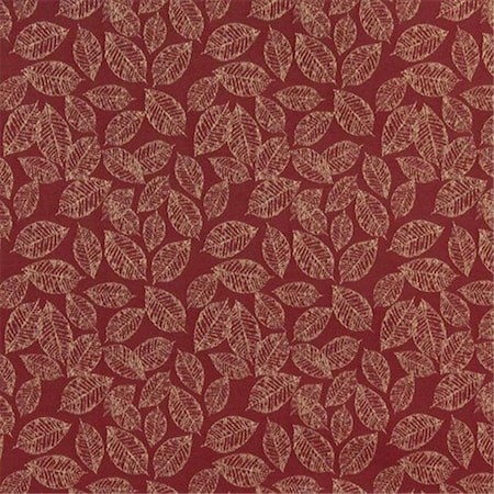 Designer Fabrics Designer Fabrics B625 54 in. Wide Red; Floral Leaf Jacquard Woven Upholstery Fabric B625